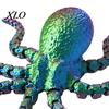 Display Shelf Figurine 3D Printed Octopus Sea Animal Fidget Toy, Flexible Articulated Tentacle Figurine, Sensory Toy Desktop Decoration with