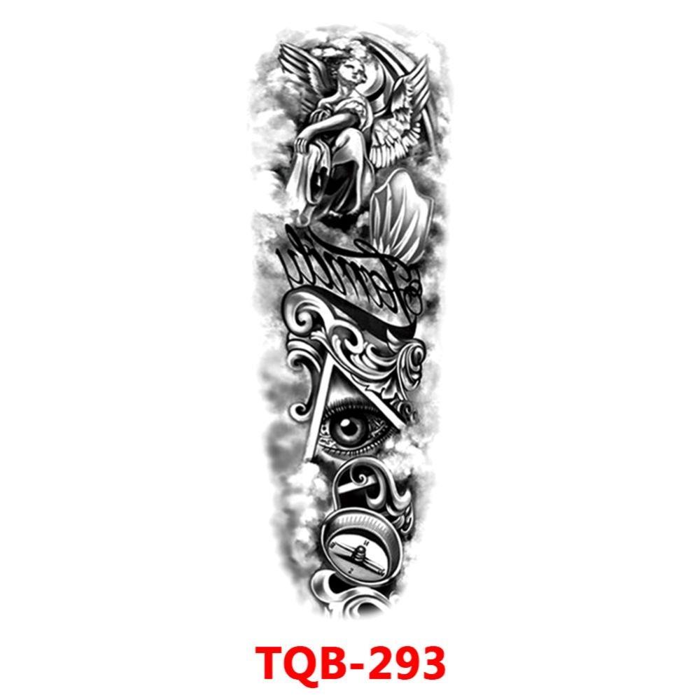 Full Arm Fake Tattoo Sleeve Men and Women Temporary Tattoo Sticker Lion Werewolf Cross Big Arm Tattoo Waterproof