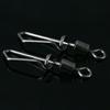 20pcs/lot Hot Stainless Steel Durable Swivels Snap Solid Rings Rolling Swive Fishing Connector