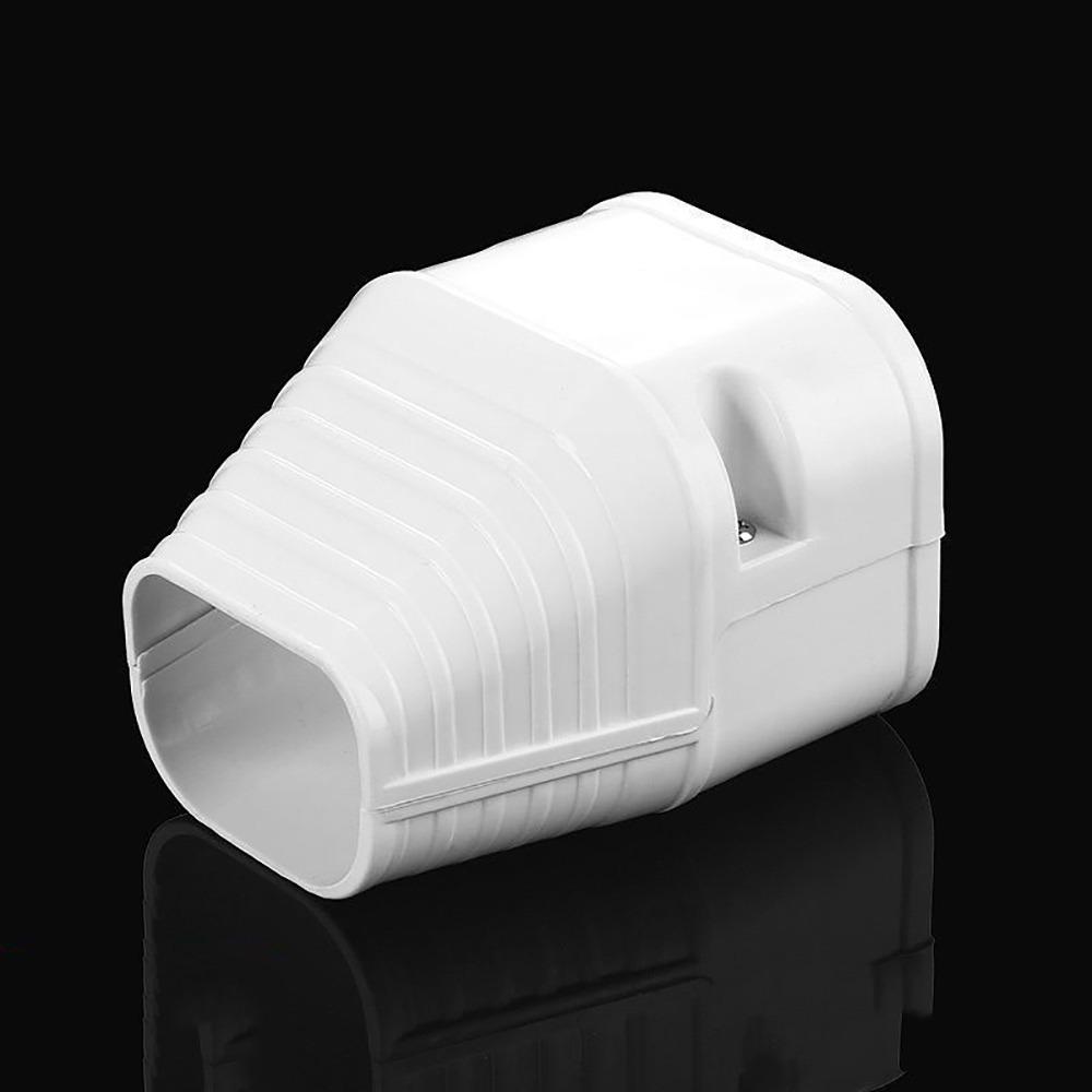 75*65mm Air Cond Lineset Cover System White PVC Coupling End Cap Cover Flat Elbow Weather Resistance Wall Cap Connection Lines