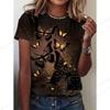 Новая модная женская футболка, женская футболка с 3D-принтом в стиле бабочки, летняя футболка с круглым вырезом, футболка с коротким рукавом, одежда Y2K