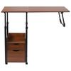 Overbed Table with Wheels, Movable Bedside Table, Height Adjustable Over Bed Desk Movable and Fixable for Bedrooms, Dormitories