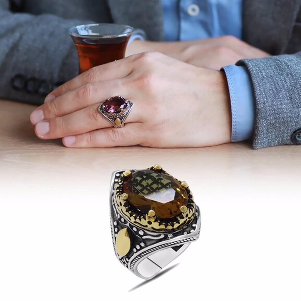 Серебряное мужское кольцо с драгоценным камнем Zultanite, мужское кольцо из султанита с изменением цвета, кольцо с турецким диаспорным камнем, идея подарка для мужчин