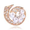 Fashion Flower Pearl Brooch, Alloy Plating Personalized Corsage, Women's Clothing Accessories