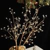 Christmas Artificial Glitter Picks Faux Crystal Berry Stem Ornaments Christmas Tree Glittery Twig Bead Stick Branches for Holiday Wedding Vase Decor