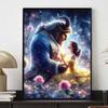 5D DIY Diamond Art Painting Kits for Adults,  Princess and The Beast Full Round Crystal Diamond Kits for Beginner for Home Wall Decorate
