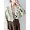 Women S Beige Short Loose Fit Casual Blazer Jacket