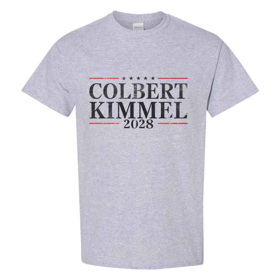 Colbert Kimmel 2028 Funny Vintage Political Campaign T Shirt Election Humor Tee