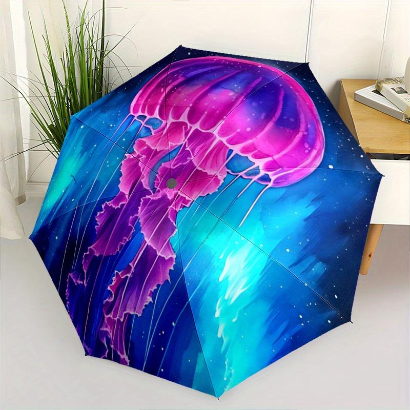 1pc Jellyfish Cosmic Automatic Open/Close Umbrella, Portable Folding Umbrella for Travel,suitable as a gift for various festivals