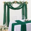 Dark Green Chiffon Wedding Arch Draping Fabric Sheer Curtains Drapery Ceremony Reception Backdrop Curtain Party Swag Christmas