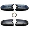 Sticking Rearview Side Mirror Covers Cap for Toyota Camry 2018 2019 2020 2025 Carbon Fiber Gloss Black Car Side Mirror Cover