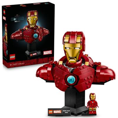 Игрушка LEGO Marvel Бюст Железного Человека МК4 - Подарок на День Рождения, Строительные Блоки, Для Мужчин и Женщин, Товары Marvel, Фигурка, Фигурка Боевого Робота, Товар 76327