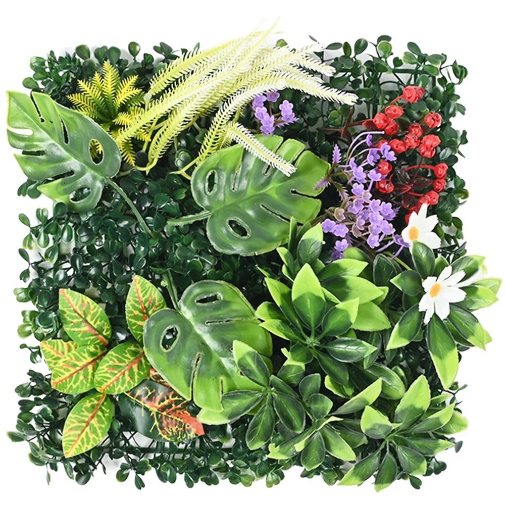 DIY Artificial Plant Wall Panel Eternal Life Flower Simulation Maple Plant Sheet Durable 25*25cm Artificial Fern Grass