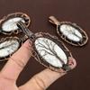 Howlite Jasper Copper Wire Wrap Tree Of Life Pendant 3.15" E5V51