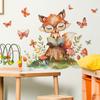 Cartoon Fox Reading Children's Room Kindergarten Wall Beautification Wall Stickers Self-adhesive
