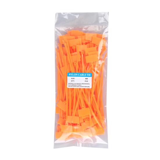 100 Pcs Nylon Marker Cable Zip Ties Self-Locking Zip Tags with Write On Cord Label for Electronics Network Ethernet Wire Organization