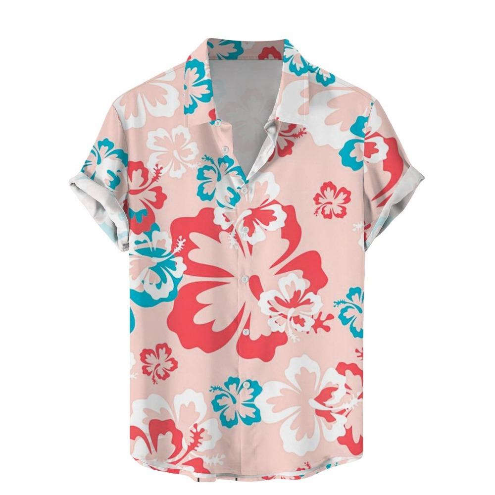 Мужская рубашка с рисунком тропических растений и 3D-принтом, летняя повседневная праздничная рубашка, новая одежда унисекс с короткими рукавами и пуговицами на лацканах