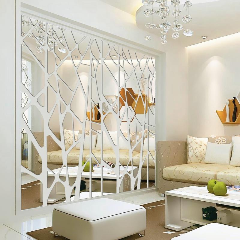 DIY 3D зеркальные настенные наклейки геометрические акриловые настенные зеркальные наклейки украшения дома