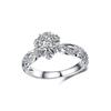 Ring Flower-shaped Elegant Cluster Rings Engagement Wedding Jewelry Accessories Rustproof Stackable Rings for Women