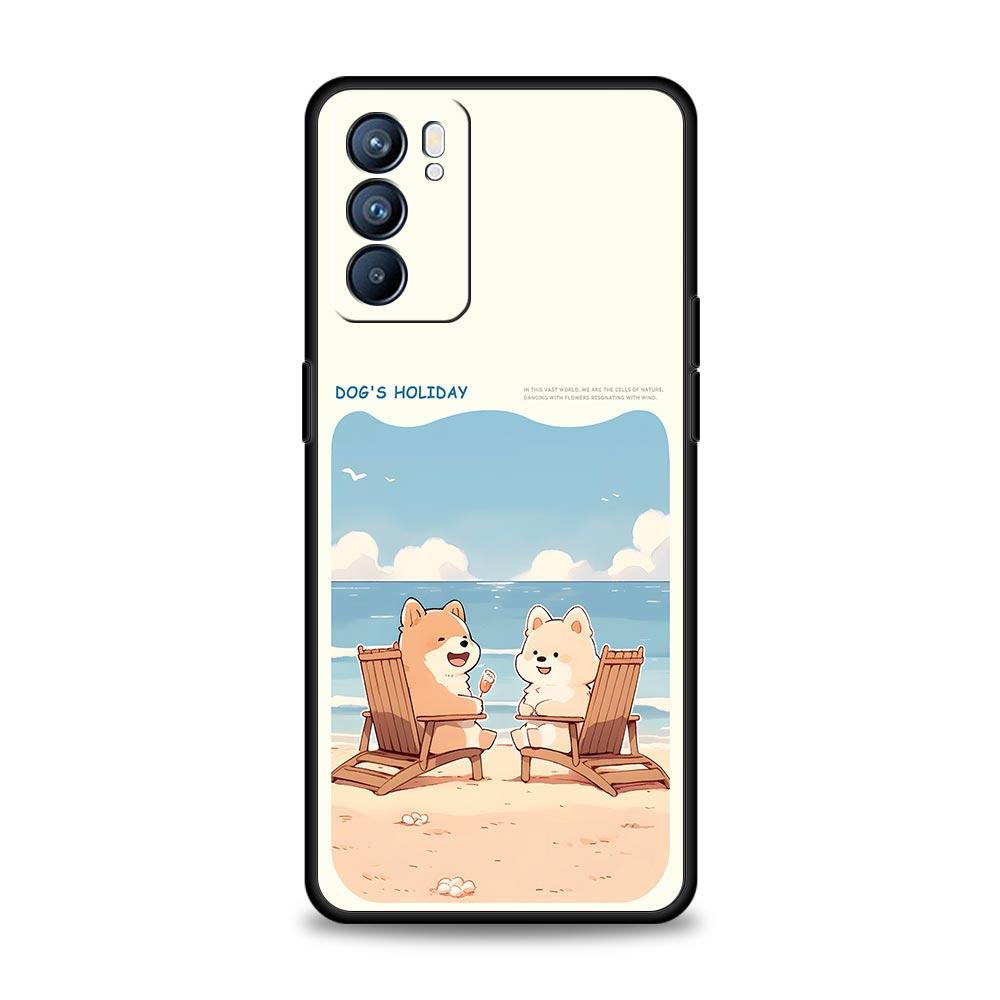 Милый мультяшный пес Морской кролик Чехол Для Oppo Reno14 Reno13 Reno12 11 F 10 Find X5 X9 Pro A54 5G A53 A9 A16 A78 4G A80 A98 Чехол