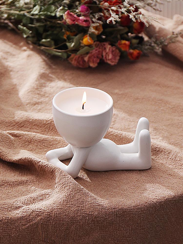 Unique Decorative Ceramic Candle Stands Jars for Home Decor Wedding Christmas Gifts Candle Holder Scented Candle Vessels Cheap
