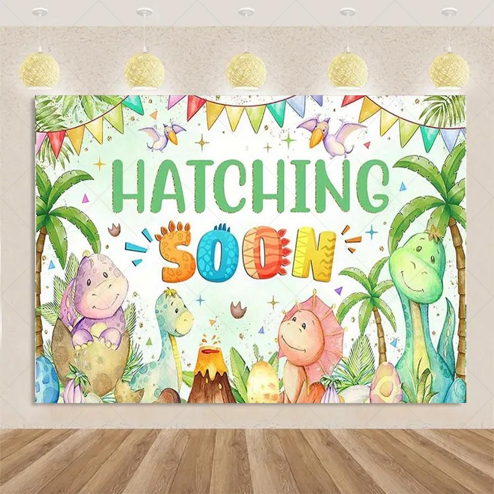 Cartoon Dinosaur Kid Birthday Party Decoration Jungle Animal Background Banner Jurassic World Woodland Backdrop For Baby Shower