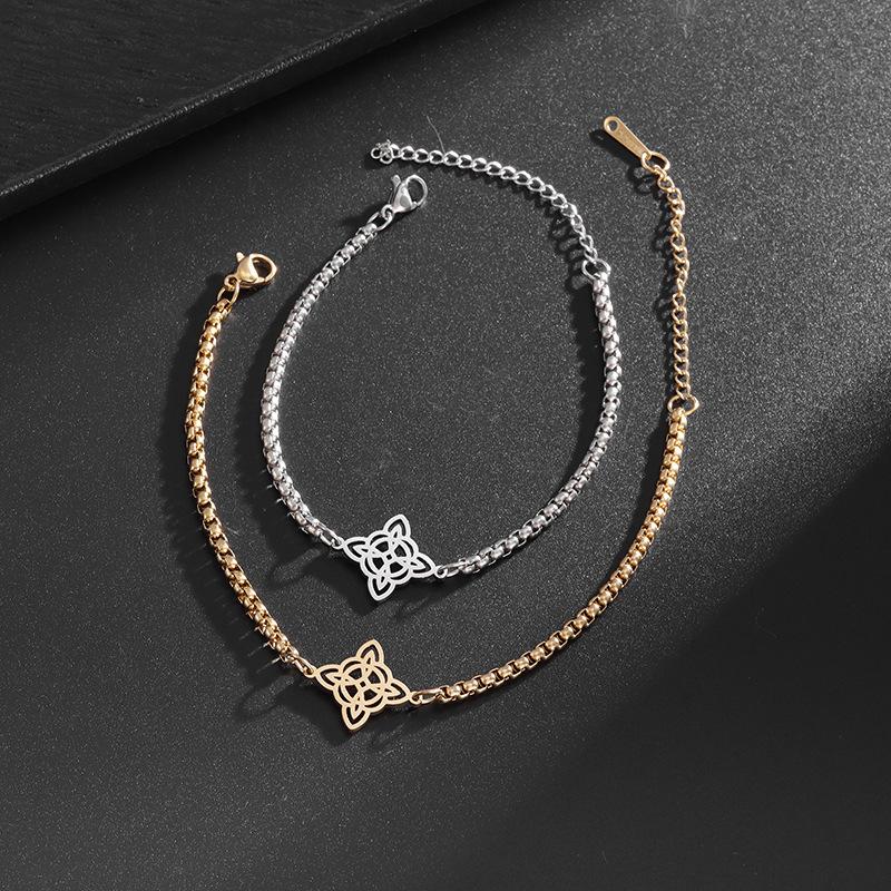 Персонализированный браслет с кельтским узлом ведьмы, модный европейский и американский, из нержавеющей стали