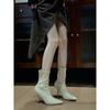 High Heel Thin Elastic Short Boots Women's 2025 Autumn and Winter New Socks Boots Pointed Thin Heel Beige Internet Celebrity Thin Boots