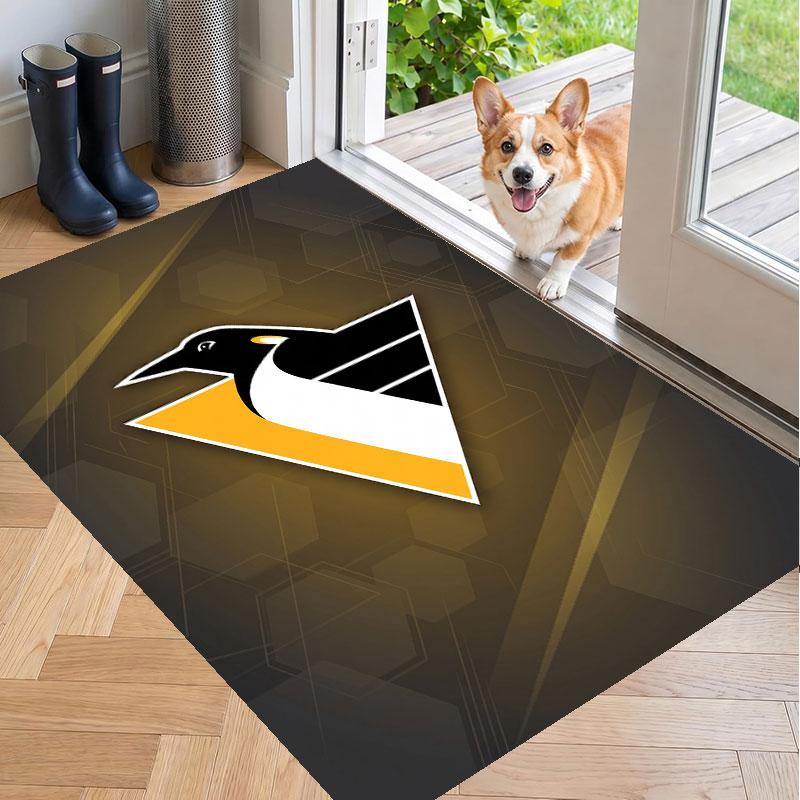Soft Floor Carpet Pittsburgh Penguins Pattern Area Rug Decorative Mat For Home Room Decoration