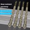 6 Pcs High-Strength Eccentric Twist Drill Bit Set 4/5/6/8/10/12mm Four-Flute Sawtooth Four Edged Serrated Eccentric Drill Bit for Stone Glass Concrete