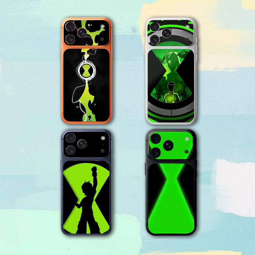 B-Ben10 O-Omnitrix Часы Сменная накладка-чехол из волокнистой кожи для iPhone 17Pro, 17Pro Max Задняя наклейка-чехол