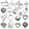 Retro Alloy Heart & Letter Pendant for Jewelry Accessories