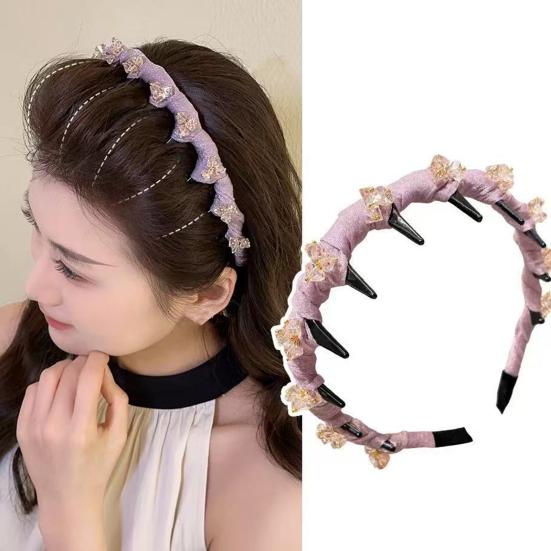 Женская повязка на голову, блестящие стразы, яркий цвет, тканевая обертка, обруч для волос, противоскользящие зубчики, аксессуары для волос