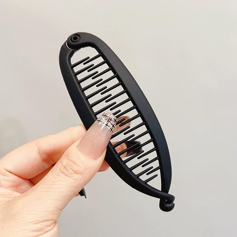 Women's Large Hair Volume Banana Clip Vertical High-End Back of Head High Ponytail Bun Hair Styling Tool Fish Clip with Base Comb