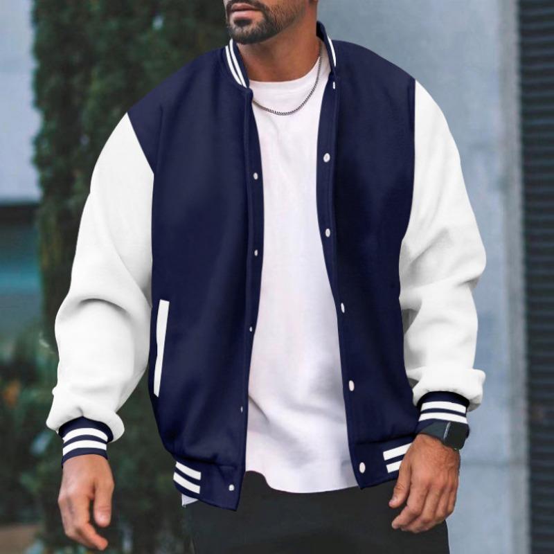 Men S Hooded Baseball Jacket Slim Fit Cardigan Sport Casual Wear