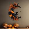 Halloween Moon Cat Wreath Door Hanging Decoratio