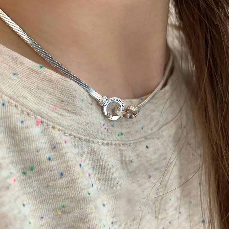 Легкое роскошное нишевое ожерелье из квадратной змеиной кости, новый браслет с двойной петлей