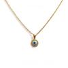 Minimalist Blue Eye Pendant Necklace Stainless Steel Geometric Jewelry  Wedding