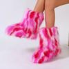 Female Winter Warm Plush Platform Shoes Furry Faux Fur Bottes Luxury Boots New Fox Fur Boots Women Fluffy Fur Snow Boots