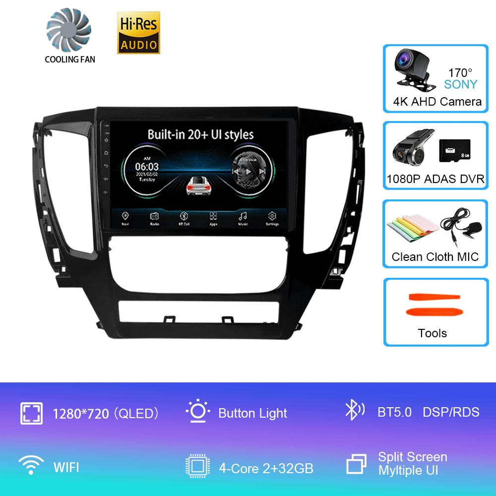 Для Mitsubishi Pajero Montero Sport 3 2015-2021 Автомобильный мультимедийный радиоприемник GPS DPS IPS CarPlay 360 Панорамный оптический Android 14