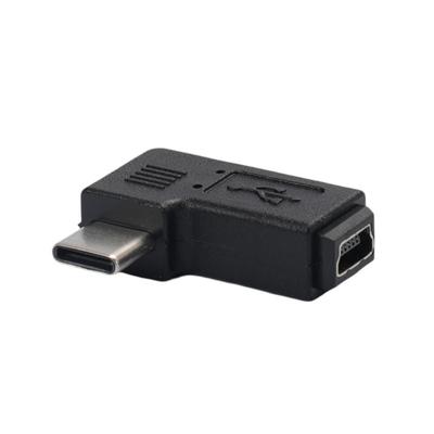 Мини USB к USB C Конвертер для Мобильного Телефона 90 Градусов Тип-C Папа к Мини USB Мама Адаптер Поддержка Зарядки и Синхронизации Данных