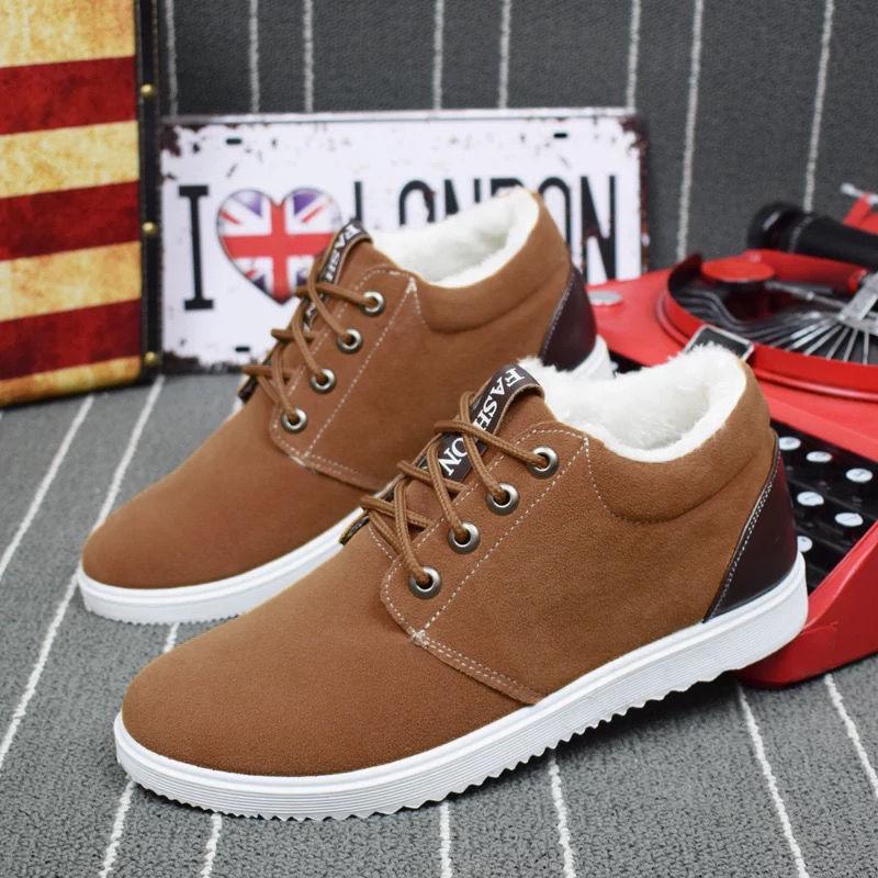 Men Winter Warm Boots Casual Shoes Men Fashion Plush Snow Boots Ankle Boots Fur Leather Footwear 2019