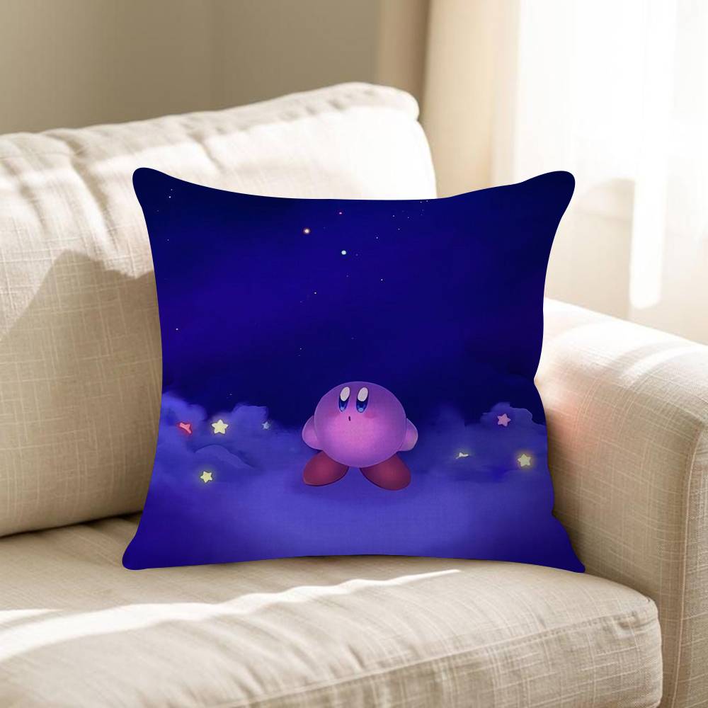Cute KKirbys Cartoon Cushion Cover Car Throw Pillow Case For Sofa Car Christmas Gift 40x40cm 45x45cm