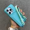 Fashion Wrist Strap Lanyard Wallet Card Holder Phone Case For iPhone 16 11 12 13 14 15 Pro Max Plus XS X XR Soft Silicone Cover