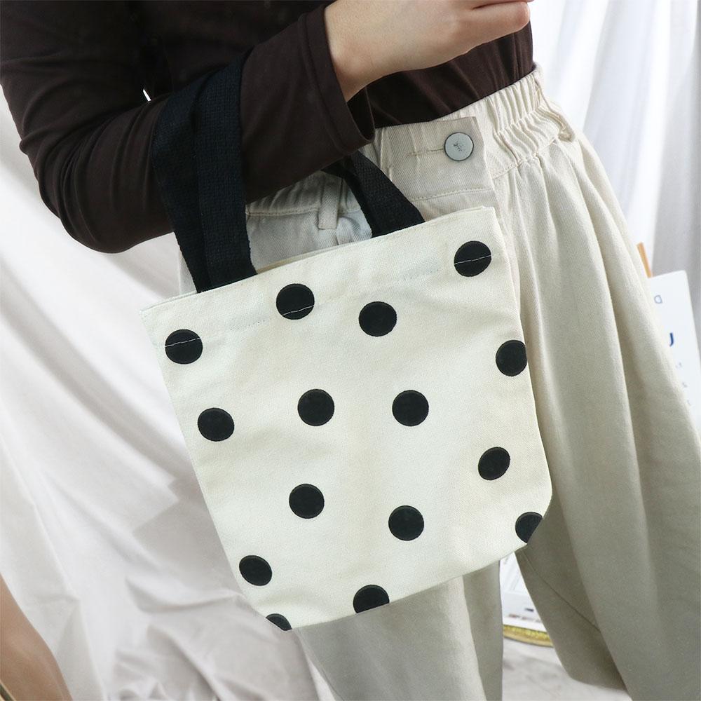 Сумки для ланча Сумки для студентов в горошек Женские сумки через плечо Корейская холщовая сумка Сумки для покупок Сумки для книг