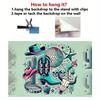 One 2D background banner, western cowboy-themed polyester fabric wall covering, for living room and bedroom.DJH