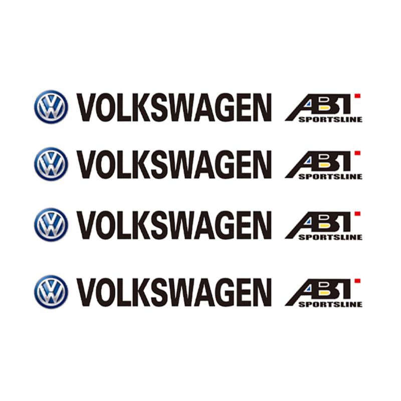 RUNTB1 4Pcs Car Body Decal Stickers Styling Emblem Accessories For VW GTI Polo Golf Passat Tiguan Arteon Touareg Taigo Caddy Jetta