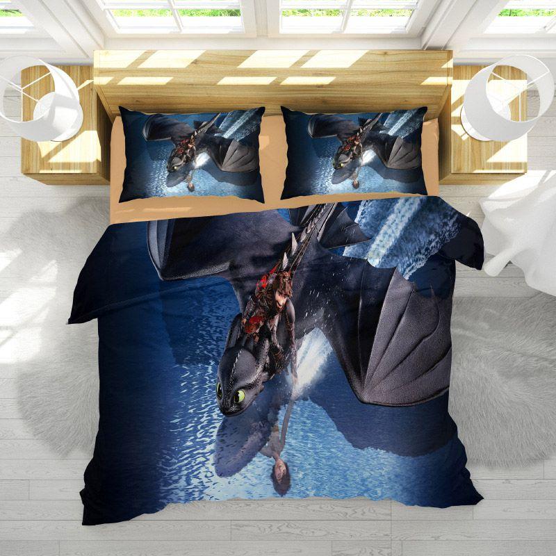 Cozy How To Train Your Dragon Design Bedding Set Crafted With Premium Polyester