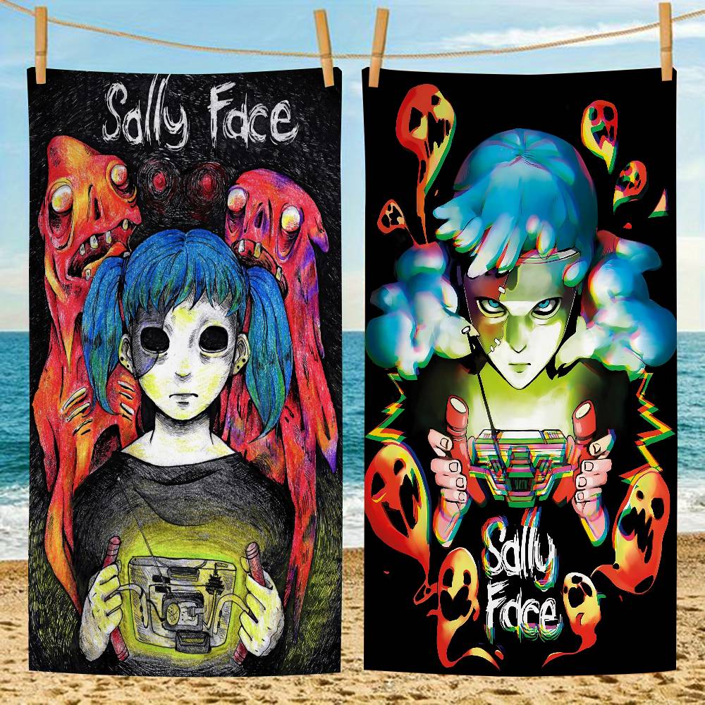 Игровое полотенце для ванны Sally Face, микрофибра, мягкое, впитывающее воду, дышащее, для девочек, детей, декоративное, мультяшное, пляжное полотенце