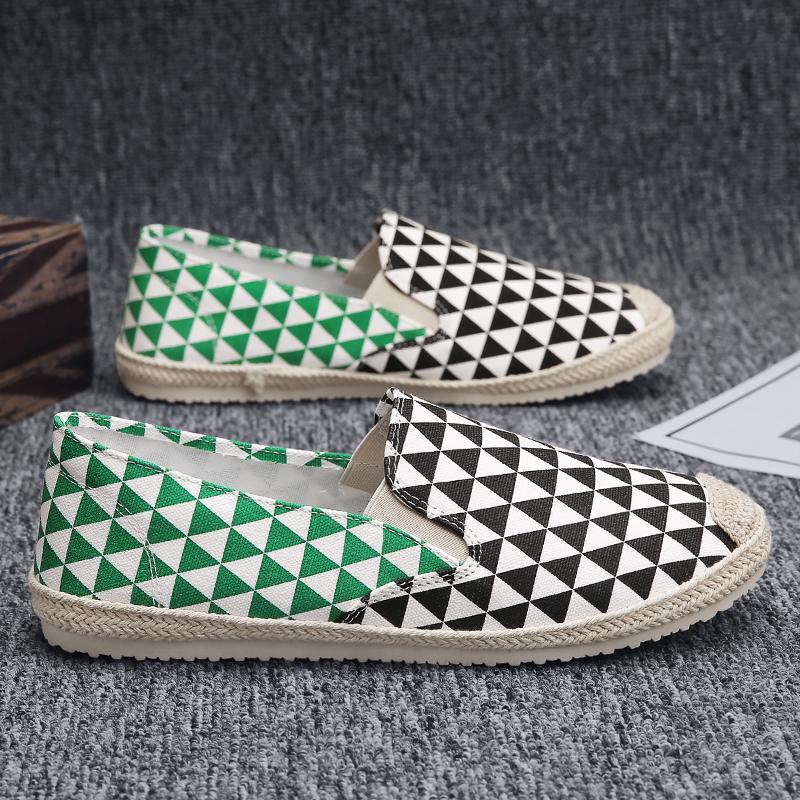 Fashion Green Slip-On Loafers Men Breathable Casual Flats Shoes Men Summer Sneakers Comfortable Fisherman Footwear Male Canvas